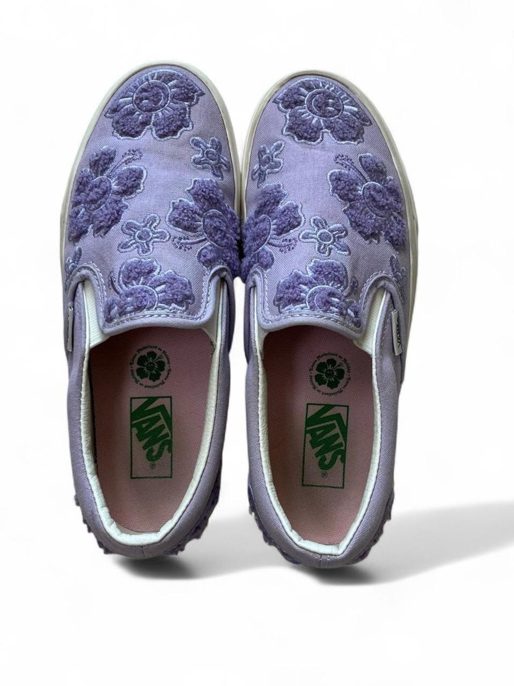 Vans Emma Mulholland Lavender Slip-On with Purple Floral Embroidery Size 6.5